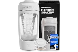 STARKFELD® STARKSHAKE® V3 – Elektrischer Shaker inkl. STARKPOD | Shake Mixer für klumpenfreie Eiweiß Shakes | 7000 UPM | USB-C Schnellladen | 60+ Shakes pro Ladung | Protein Shaker Elektrisch (Weiß)