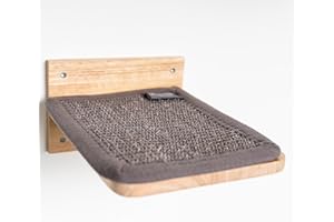 RHRQuality Cat Stairs Set Wall - XXL Climbing Wall for Large Cats - Set of 3 Robust Wall Mounted Cat Steps Wall - Safe and Comfortable Cat Accessories (Grey)