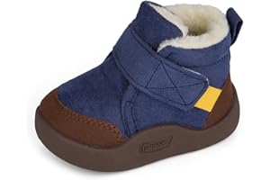 MASOCIO Winterschuhe Baby Boots Junge Mädchen Babyschuhe Winter Plüsch Flach Gummi Anti-Rutsch Größe 18-23 EU