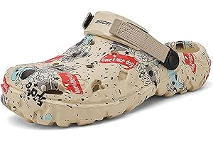 SECHRITE Zuecos de jardín para Hombre - Zuecos de jardín para Hombre, Ligeros, Transpirables, Impermeables, Antideslizantes, para Hombre, Zapatos de Trabajo, Playa, Ducha, Zapatos Casuales