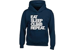 Hippowarehouse Eat Sleep Climb Repeat Kids Children's Unisex Hoodie Hooded top