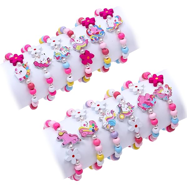 Set Gioielli Bambini - 6 Braccialetti E Collane Amicizia | In Legno Colorato, Elastico - Foto 10