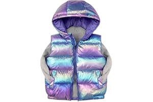 Heavyoff Enfants Doudoune Sans Manche Gilet à Capuche Garçons Filles Hiver Veste à Capuchon