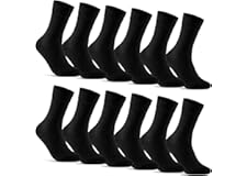 12 Paar Socken Herren Schwarz Business Socken Baumwolle Herrensocken