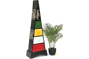 DanDiBo Szafa z drewna Cargo Loft piramida 100 cm kolorowa komoda antyczna z 4 szufladami