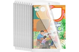 Gsrhzd Book Cover, 10 PCS Plastic Adjustable Clear Book Covering Film Self Adhesive Sleeve Cover for School Home Office, A4