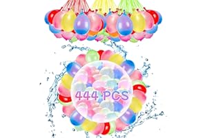 CUTLOT Biologisch Abbaubare Wasserbomben 444 Stück – Selbstschließende Schnellbefüllbare Wasserballons aus Naturlatex, Farbiges Set für Poolpartys & Wasserschlachten (A)
