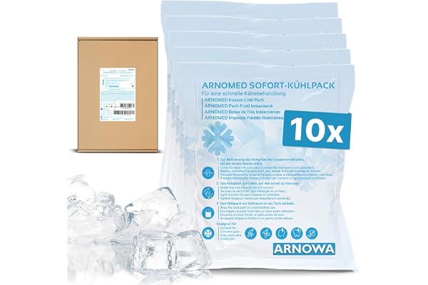 10x ARNOMED® Engångs omedelbara kylkuddar 15x17cm, direktkylningspack att knäcka, instant cold packs för svullnader och skado
