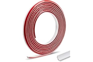 FAKILO Tiras Decorativas Flexibles Autoadhesivos, Moldura cuadrante de PVC Blanca, Tira De calafateo Flexibles Autoadhesivos para Pared Techo Bordes y Decoración de Pisos (9 * 12mm, 3m, Blanco)