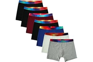INNERSY Boys Boxers Cotton Trunks Underwear Comfy Pants Teen Underpants with Fly 8-18 Years Pack of 7