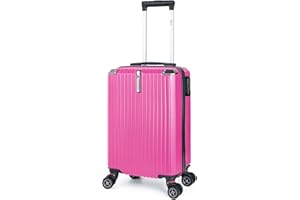 Artebeads Maletas de Viaje Pequeña,Equipaje de Mano Rígida Polipropileno con 4 Ruedas Giratorias y Cierre de Combinación Maleta de Cabina Mini para Niños,Maletas de Viaje Cabina（37*22*52cm，ROSA CLARO）