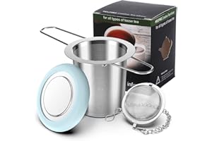 Geepen 2pcs Infuseur Thé, Boule à Thé Tiltre, Filtre The Pour Tasse Qualité Alimentaire, Passoire Compatible avec Théières et La Plupart des Tasses