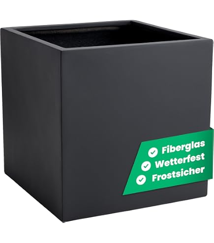 Pflanztopf Kubus quadratisch anthrazit aus Kuststoff (40 x 40 cm) :  Amazon.de: Garten