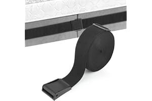 Wenrescry Mattress Straps – 12.5m x 5cm Black Bed Connector Strap for Joining Twin Mattresses into King, Durable and Adjustable Mattress Belt for Secure Fit, Ideal for Guest Rooms and Couples