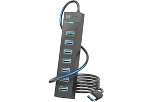 SAN ZANG MASTER 7-portowy hub USB 3.2 Gen1, koncentrator USB 3.0 z kablem 100 cm i portem zasilania 5 V/3A, koncentrator danych USB Hub USB do laptopa, MacBooka Pro/Mini,Surface Pro, mobilnego dysku twardego itp