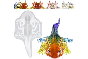 LET'S RESIN Large Axolotl Resin Moulds Silicone, 3D Detailed Animal Silicone Moulds, Thickened Deep Epoxy Resin Moulds for Art Crafts, Gift, and Home Decor