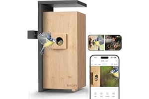 NETVUE by Birdfy Nest Dual-Camera Smart Bird House, Bird Box Camera: Auto-Identify Bird Behavior- Nesting, Hatching, Feeding, Record Videos & Notify, Bird Watching Camera, Bird Nest Camera