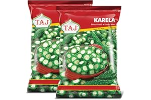 GENERIC Taj Family Pack Karela 1Kg - Bitter Melon/Gourd Ring Cut - Tropical Vegetable Used in Many Cuisines - Frozen Vegetable, Indian Origin Pack of 2