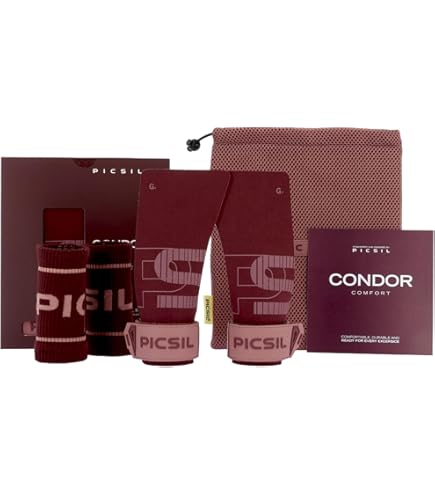 PICSIL RX Handgrepen Zonder Gaten – Carbonfiber – Gym Grips met Magnesium – Voor Crosstraining & Fitness (Rood, G