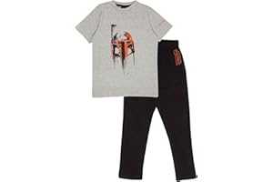 Popgear Pidżama — zestaw Chłopcy Star Wars Boba Fett Mandalorian Boys Long Pyjamas Set Black/Heather Grey