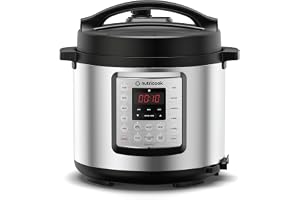 Nutricook Smart Pot Eko, 1000 Watts - 9 In 1 Instant Programmable Electric Pressure Cooker, 6 Liters, 14 Smart Programs, Brushed Stainless Steel/Black, 2 Years Warranty, Silver/Black