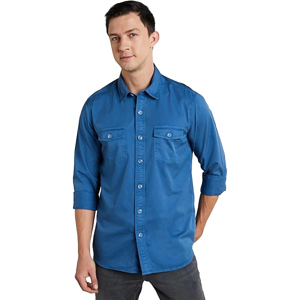 Camicia uomo Pancaldi® Blu scuro - Cotone Stretch Slim Fit Negozio Online