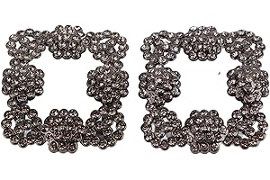 BICAQUU 1 Paio di Strass in Metallo con Clip di Scarpe di Cristallo Fibbia per la Decorazione della Festa Nuziale(04)