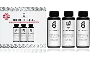 Slick Gorilla Hair Styling Texture Powder, Matte Hair Powder Men, Women for Volume, Definition, Hold, Mens Styling Products, Non-Greasy, 20 g - 3 Pack