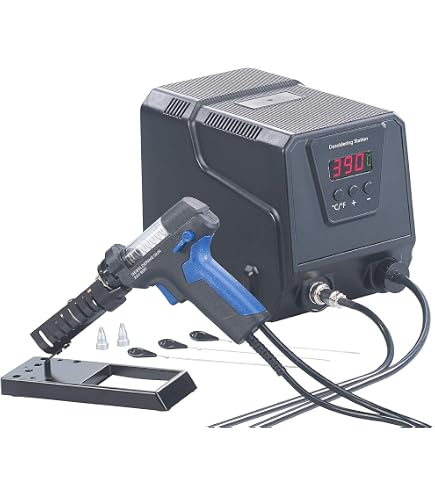 Stazione Saldante Dissaldante ANFEL AN-987 – 90W Pistola Ceramica + 60W Stilo, Temperatura Regolabile 160-480°C, Funzione Sleep E Doppio Display