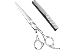 Hbaid Haarschere, Premium Friseurscheren Extra scharfe Friseurschere Edelstahl Haarschneideschere mit Kamm, Präziser Schnitt, Perfekter Haarschnitt für Kinder, Damen und Herren