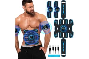 LEMENG EMS Trainingsgerät, Muskelstimulator Bauchmuskeltrainer Muskelstimulation Elektrostimulation Muskeltrainer Bauchtrainer Muskelstimulator Bauch Massagegerät Muskelaufbau und Fettverbrennungn