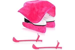 Haishell 3 Pairs Ice Skate Guards Blade Covers with Adjustable Buckle Towel Protective Elastic Figure Skating Soakers Cover for Hockey Figure Ice Skates