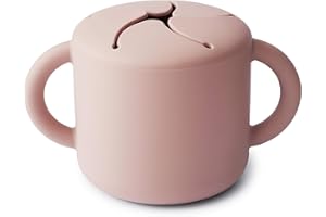 Mushie Baby Snack Food Pots for Toddlers | Silicone Cup Spill Proof for Toddler, Baby & Kids | Easy Grip for Children | Material: Food Grade Silicone | Dishwasher- and Microwave-Safe (Blush)