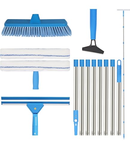 2-in-1 Fensterputzer Set Mit Teleskopstange - 3.35m, Inkl. Wischer & Mikrofaser