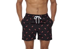 LEZUAN Shorts de Bain Homme, Short de Plage Hawaii, Short de Bain Déperlant, Maillot de Bain Homme avec Cordon de Serrage et Poches, Respirant, Séchage Rapide