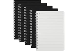 ADXCO 5 Pack Spiral Lined Notepad A5 Kraft Cover Notebooks 100 Pages 50 Sheets A5 Sketch Journal Reporters Notepad for Travel School Drawing