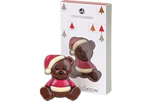 ‎CHOCOLISSIMO CHOCOLISSIMO - Weihnachtsschokolade - Teddybär aus Schokolade - Schokobärchen, Weihnachtssüßigkeit, Schokolade Geschenk Weihnachten, Nikolaus Geschenke, Geschenkidee Kinder, Mädchen, Junge, Mann, Frau