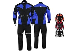 German Wear Motorradkombi herren 2-teiler mit Protektoren Motorradanzug leicht textil Motorradjacke lang + Motorradhose motorrad jacke herausnehmbar innenfutter