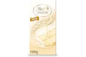 Lindt LINDOR White Chocolate Bar - 100 G - The Perfect Treat - Chocolate With A Smooth Melting Filling
