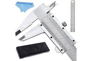Nabance Vernier Caliper 150MM 6 "Herramienta de Medición de Micrómetro de Acero Inoxidable Vernier Caliper con Regla de Acero de 15 cm y Paño de Limpieza