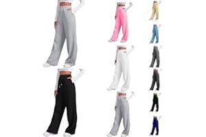 AIDODMOM Pantalones Deportivos Mujer Algodón Largo Pantalón de Chándal con Bolsillo Elástica Cordón Joggers para Casual Correr Jogging Fitness