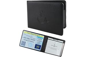 VANHVIS Disabled Badge and Timer Holder, PU Leather Blue Badge Wallet Protector Disabled Parking Permit Cover Hologram-Safe (Black Holder)