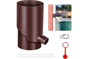 BKITC Regenwassersammler mit Teleskopschlauch, 100mm Fallrohr Regensammler, Wassersammler, Frostsicher, 85% Wasserausbeute, Braun