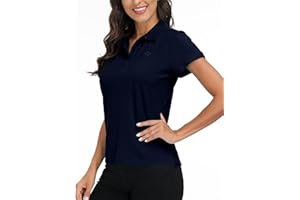 MoFiz Women's Short Sleeve Polo Shirts Lady-fit Cotton Classic Sports Golf Tennis Work Tee Top