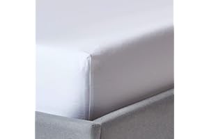 HOMESCAPES jednokolorowe prześcieradło 100% egipska bawełna organiczna 400 nici białe 160 x 200 cm