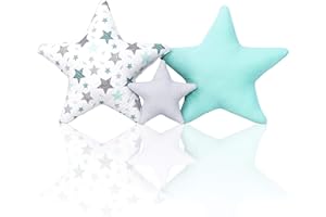 AMILIAN Set di 3 cuscini decorativi a forma di stella, circa 60 cm/28 cm, per cameretta dei bambini, decorazione per la camera dei bambini, cuscino decorativo, set da 58