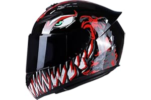 Aumotop Moto Integral Casco de Moto, Casco de Moto Rading Moda de Cara Completa, Ligero para Carreras de Motos