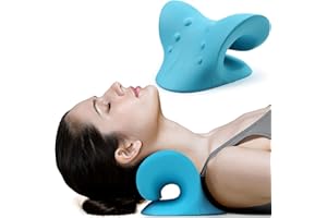 RESTCLOUD Entspannungskissen für Nacken und Schultern, Gerät zur Dehnung des Nackens zur Linderung von Schmerzen im Kiefergelenk und Ausrichtung der Halswirbelsäule, Chiropraktikkissen, Nackenstrecker, Blau