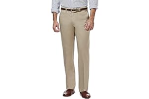 Haggar Męskie spodnie Premium No Iron Straight Fit Invisible Flex Waist Plain Front Pant Casual
