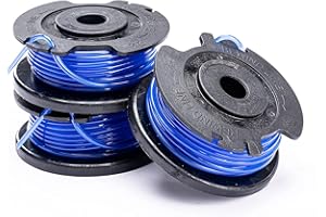 Greenworks Einzelfadenspule 3 Stück, 1.65mm Fadendurchmesser, 4,8m Schnur pro Spule für Greenworks 24V Rasentrimmer G24LT25 G24LT G24LT28 G24LT30M Serie, Blau